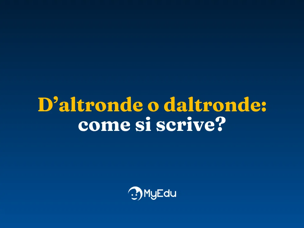 D’altronde o daltronde: come si scrive?